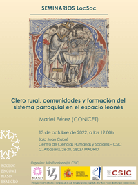 Seminarios LocSoc: "Clero rural, comunidades y formación del sistema parroquial en el espacio el leonés"