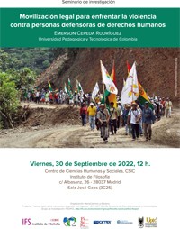 Seminario: "Movilización legal para enfrentar la violencia  contra personas defensoras de derechos humanos"