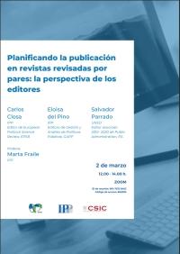 Mesa Redonda online “Planificando la publicación en revistas revisadas por pares: la perspectiva de los editores”