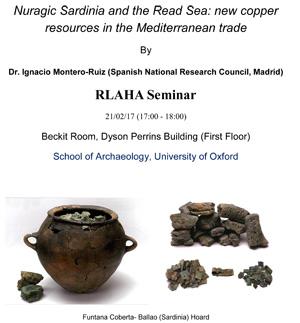 RLAHA Seminar: "Nuragic Sardinia and the Read Sea: new copper resources in the Mediterranean trade"
