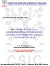 Panorama actual de la valoración de las publicaciones científicas españolas en Ciencias Sociales y Humanidades