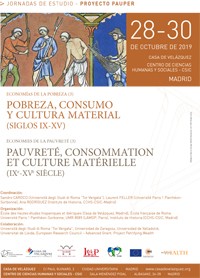 Jornadas de Estudio "Pobreza, consumo y cultura material (siglos IX-XV)"