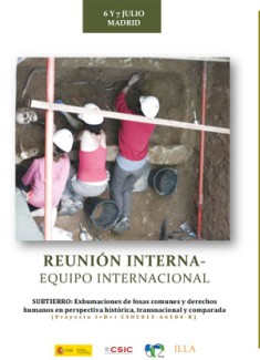 Cartel del workshop Reunión Interna: "Equipo Internacional. Subtierro: Exhumaciones de fosas comunes y derechos humanos en perspectiva histórica, transnacional y comparada"