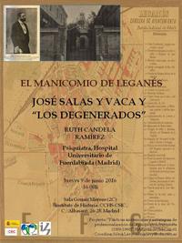 Seminario del Departamento de Historia de la Ciencia: "El manicomio de Leganés. José Salas y Vaca y "Los Degenerados"