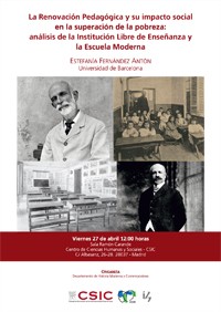 Seminario: "La renovación pedagógica y su impacto social en la superación de la pobreza: análisis de la Institución Libre de Enseñanza y la Escuela Moderna"