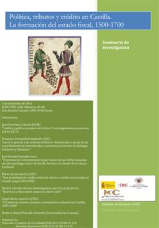 Seminario de Investigación: "Política, tributos y crédito en Castilla. La formación del estado fiscal, 1500-1700"