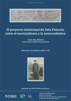 Seminario "El proyecto intelectual de Asín Palacios entre el nacionalismo y la neoescolástica"
