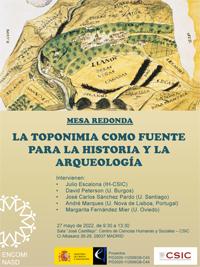 Mesa redonda: "La toponimia como fuente para la Historia y la Arqueología"